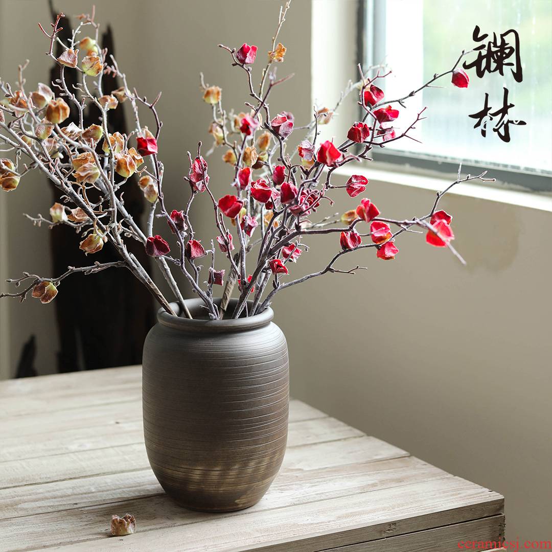 Autumn simulation flower fruit coarse pottery furnishing articles do old wabi-sabi wind restoring ancient ways home stay soft adornment art film props