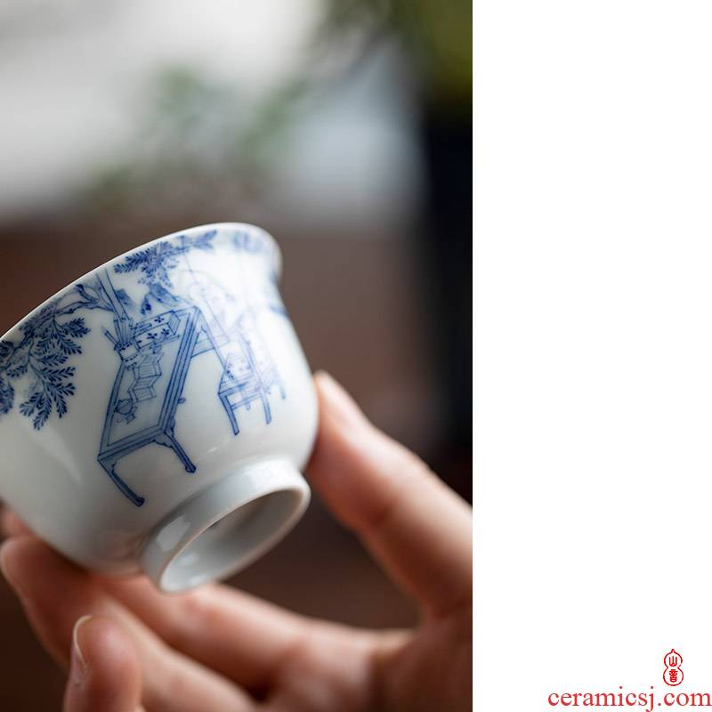 After the rain no matter meditation of jingdezhen hand - made porcelain master cup personal special ceramic sample tea cup