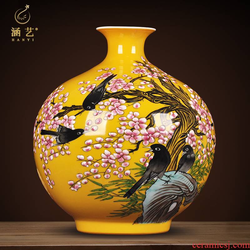 Jingdezhen porcelain ceramic vases, flower receptacle furnishing articles porch TV ark, sitting room of Chinese style household decoration process