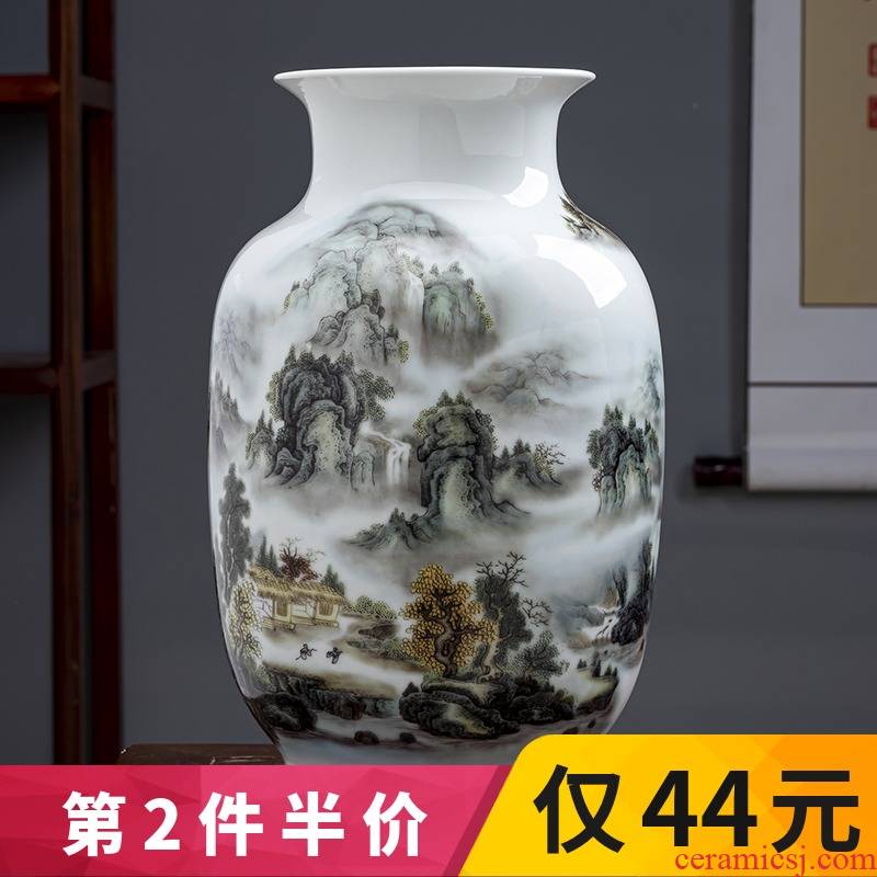 Jingdezhen ceramics powder enamel vase furnishing articles lucky bamboo idea gourd bottle sitting room of Chinese style household flower decorations
