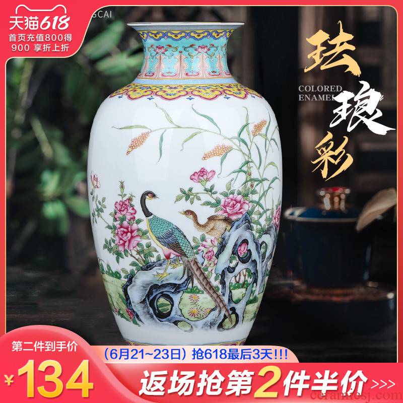 Jingdezhen ceramics vase furnishing articles of TV ark, sitting room of Chinese style household porcelain decoration decoration table arranging flowers