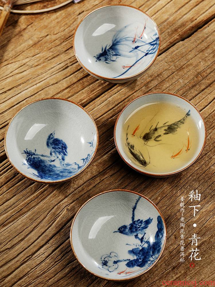 Jingdezhen porcelain clay master cup single pure manual retro pu - erh tea cup hand - made sample tea cup cup kunfu tea