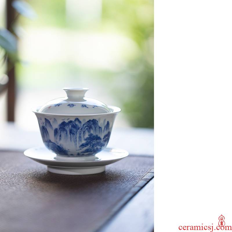 Day to castle peak room tureen hand - made porcelain jingdezhen ceramics only three tureen tea bowl bowl