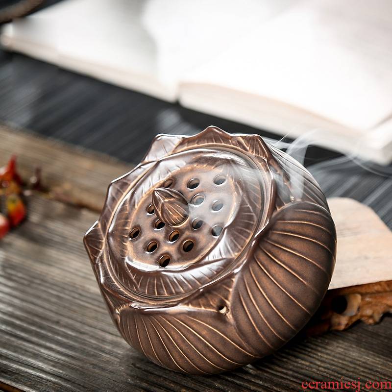 Qiao mu ceramic aroma stove censer archaize indoor ta home plate present tea accessories for Buddha
