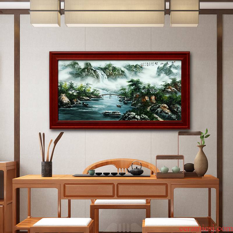 The New Chinese jingdezhen porcelain plate painting hand - made ceramic pastel scenery scenery adornment porcelain plate painting the living room a study
