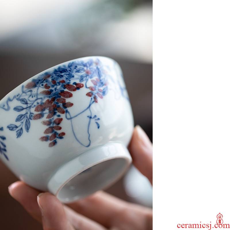 Qin Qiuyan jingdezhen blue and white youligong sabingga sukdun dergici jimbi cup checking ceramic cups masters cup kung fu tea set