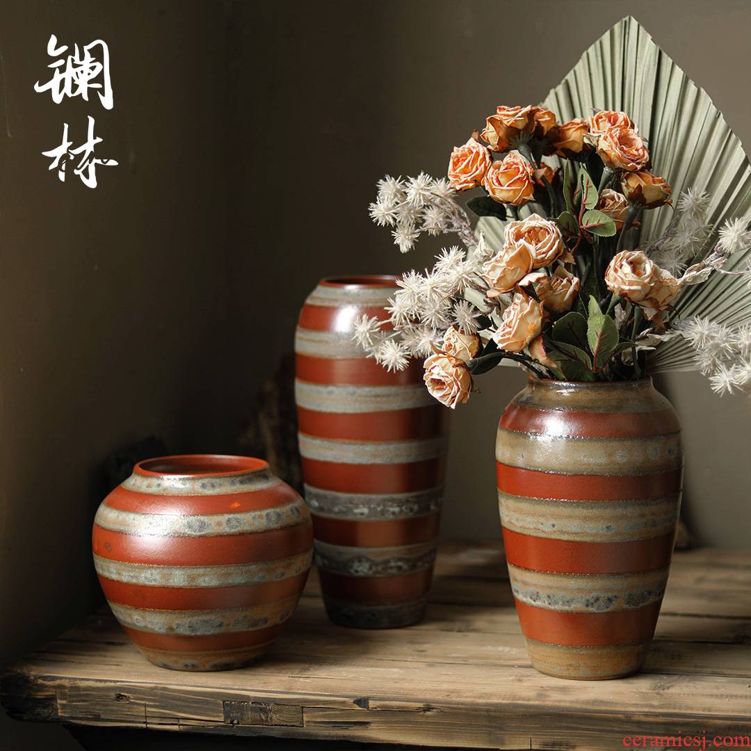 Mesa of new Chinese style ceramic vase national wind restoring ancient ways is the living room table flower decoration decorative vase furnishing articles of home stay facility