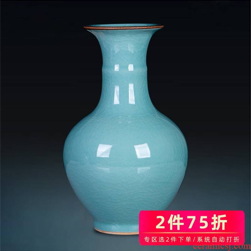 Jingdezhen porcelain ceramic celadon vase archaize up with Chinese style restoring ancient ways is the sitting room TV ark adornment furnishing articles arranging flowers