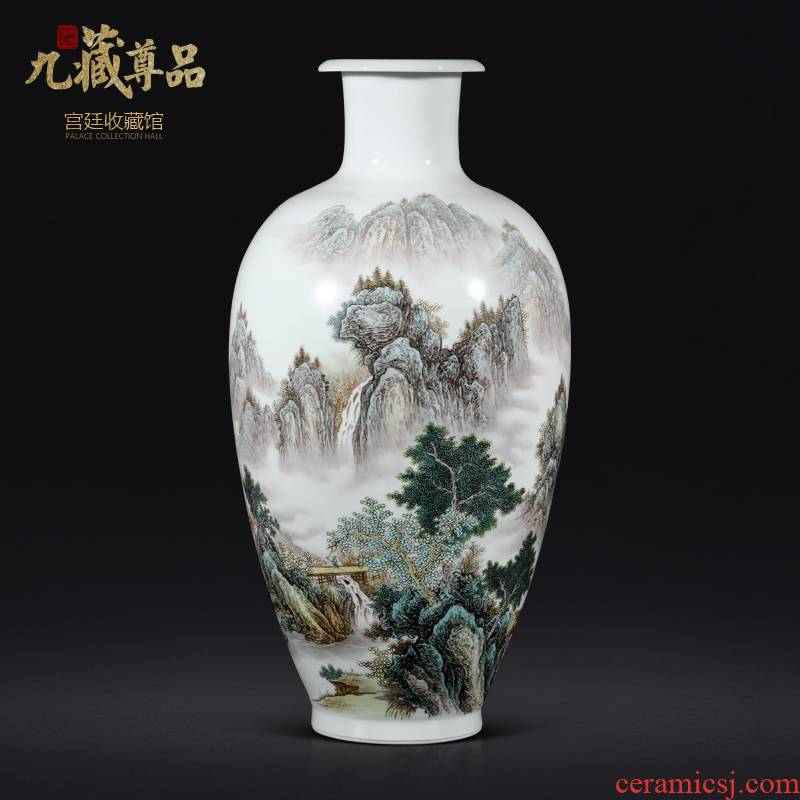 The Master of jingdezhen ceramics hand - made pastel landscape new sitting room porch TV ark, decoration of Chinese style household furnishing articles