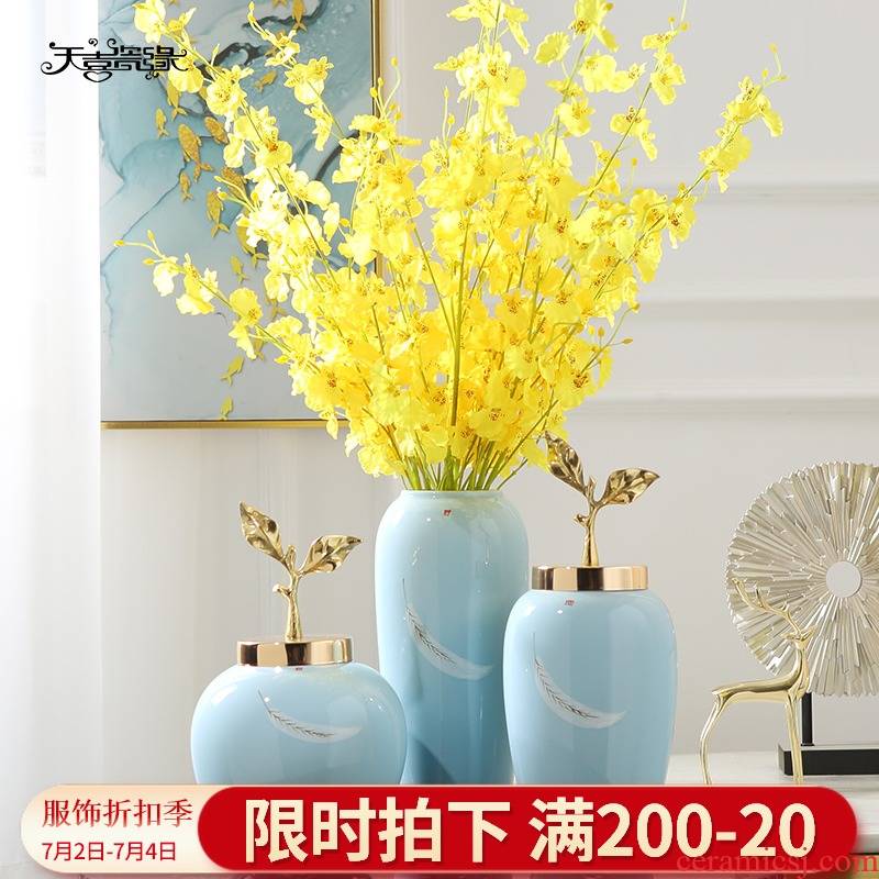 Ceramic vases, table light plugged into dry flower, TV ark, key-2 luxury furnishing articles, the sitting room porch hotel contracted household soft adornment