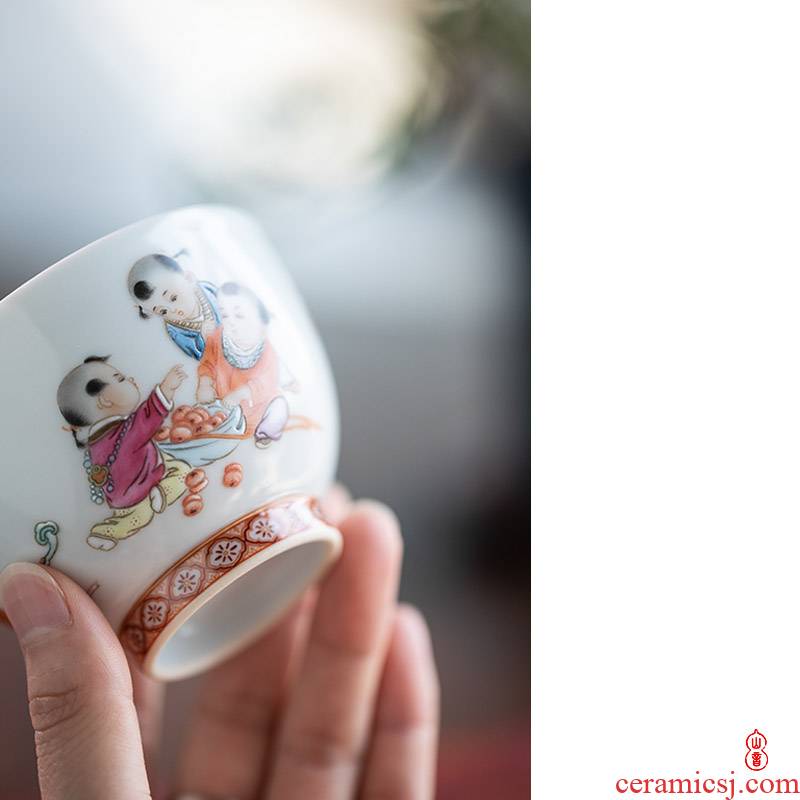 Ruyi lad found of art hall of jingdezhen checking ceramic cups master cup kung fu tea sample tea cup