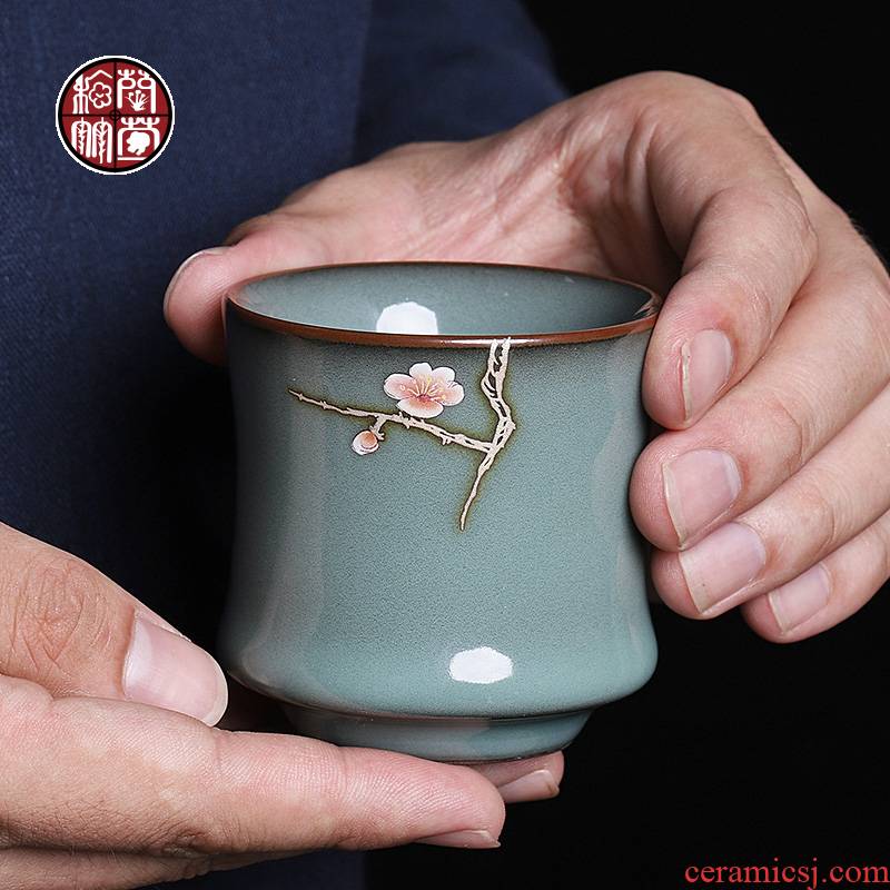 The Master cup single open piece of kung fu tea tea is the glass ceramic sample tea cup up with special iron tea light cup single flat