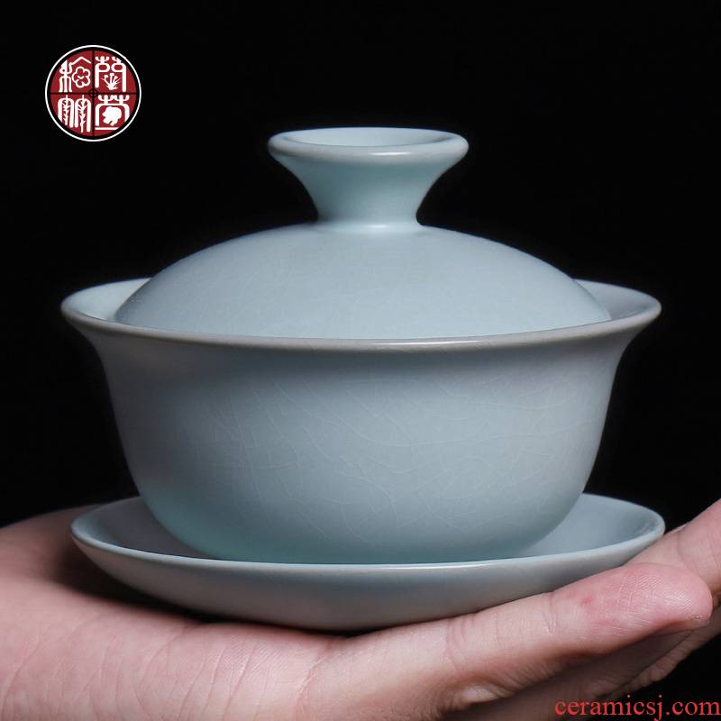 Ceramic tea bowl of ice crack Chinese style restoring ancient ways your up can raise tureen kunfu tea cups pure manual bowl is in use