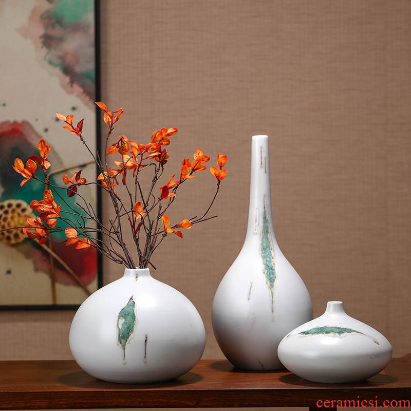 The New Chinese jingdezhen ceramic vase furnishing articles sitting room flower arranging zen dried flowers home porch TV ark, adornment