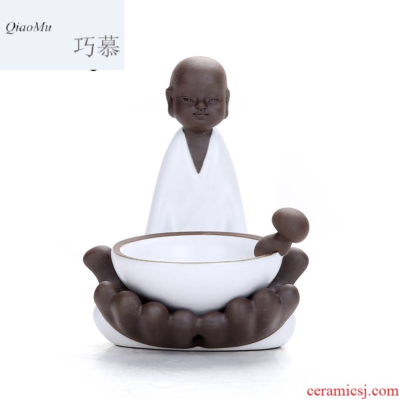 Qiao mu brother MG ceramic up monk tea pet filter network frame your up) kung fu tea accessories tea taking with Jane