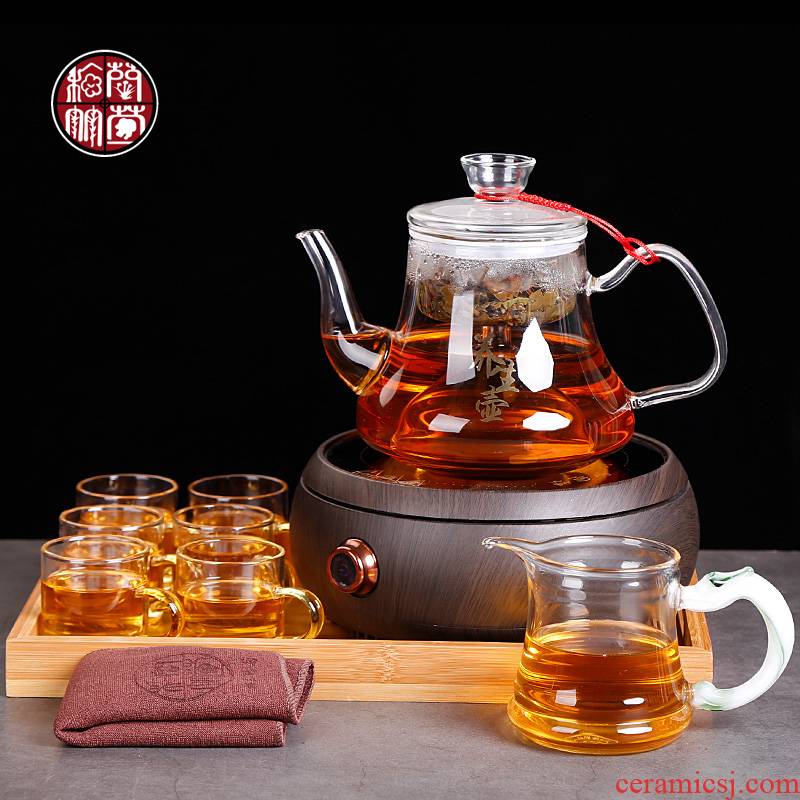 Household'm glass tea set fruit electric heating kettle electrothermal electric TaoLu furnace small cooking tea