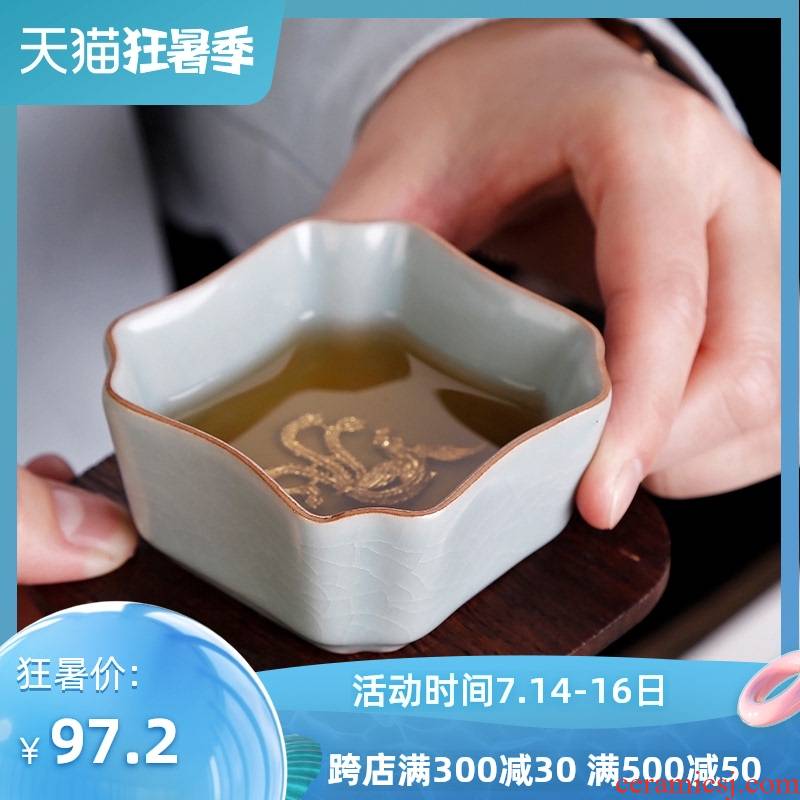 Open your porcelain pieces of silver, kung fu masters cup of pure manual teacup archaize crack glaze can raise large sample tea cup single CPU
