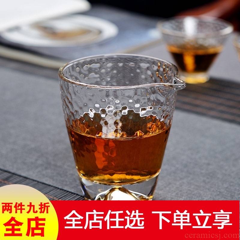 Japanese hammer heat - resistant glass fair keller kung fu tea tea accessories points home hard way pour cup of jingdezhen