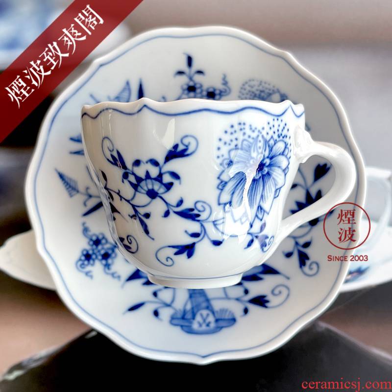 German MEISSEN porcelain mason classic blue onion series afternoon tea coffee cups and saucers