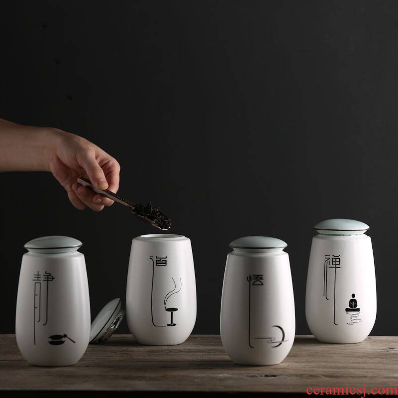 Qiao mu ceramic tea pot seal tank storage tank packing box pu 'er tea tea, green tea POTS