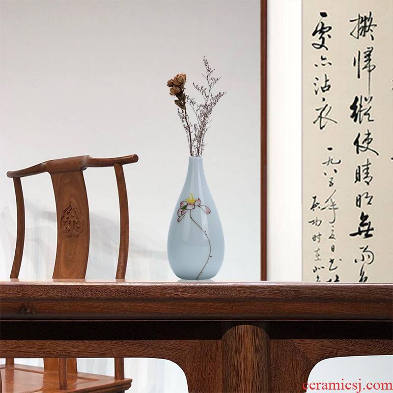 Creative floret bottle of new Chinese style furnishing articles celadon ceramic flower mesa home sitting room porch decorate the dried flowers