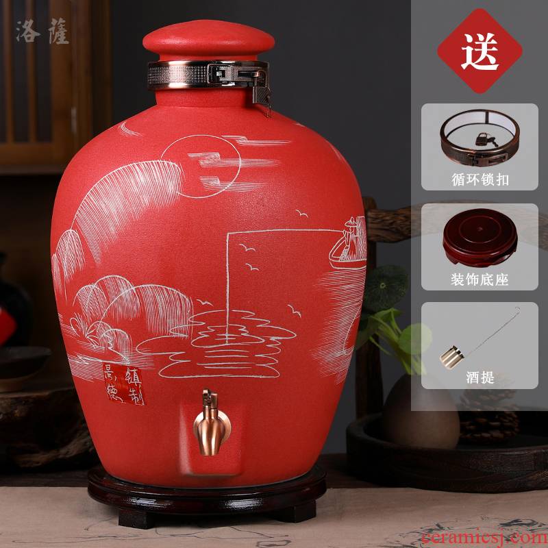 Jingdezhen ceramic jars (50 kg/it household type liquor bottle seal pot with leader