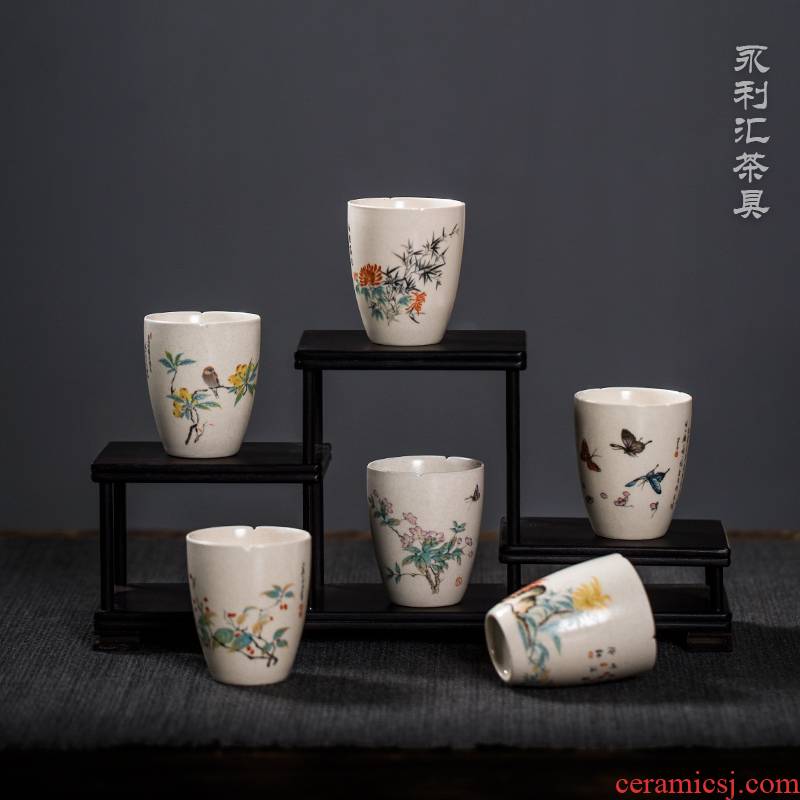 Jingdezhen ceramic kung fu tea cups small Japanese master sample tea cup white porcelain cup single cup "women 's singles a ceramic tea set