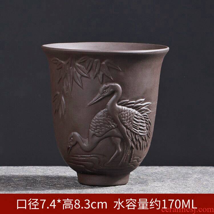 Build light temmoku tea light violet arenaceous personal master cup tea cup kung fu tea cups creative kung fu tea cup bowl