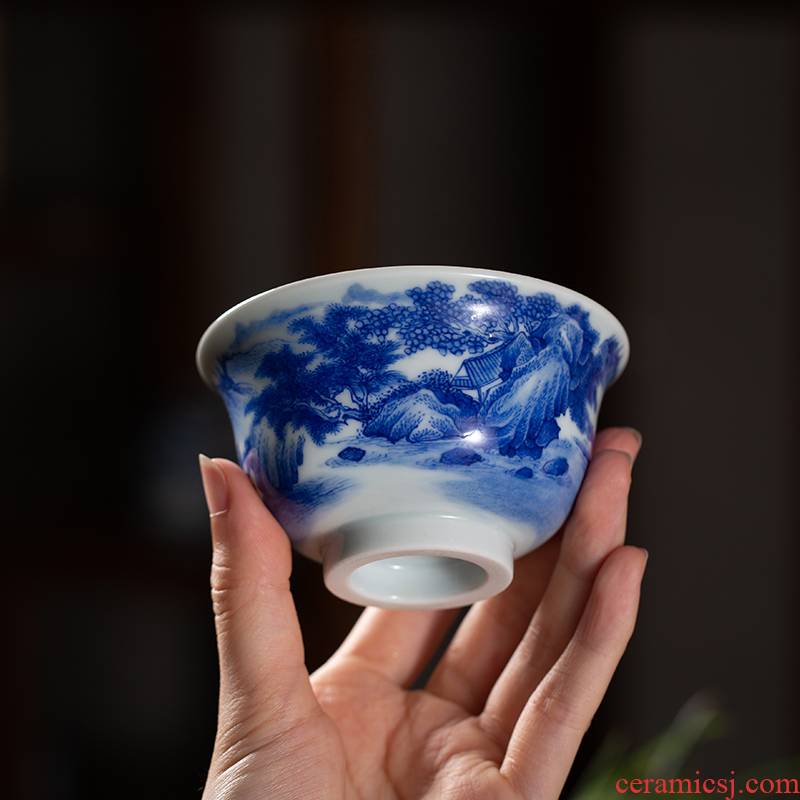 Jingdezhen porcelain and tea set tea cup hand - made porcelain maintain a single pure manual cups kung fu masters cup