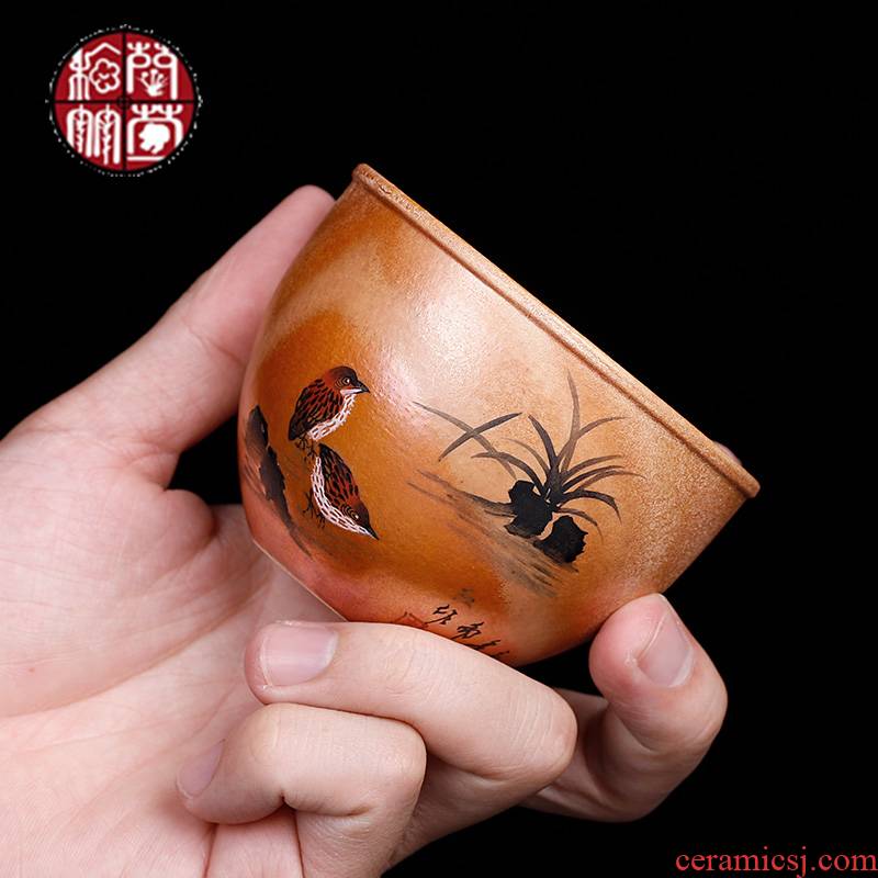 Jingdezhen firewood hand - made master cup pure manual sample tea cup single cup large natural dust move variable tea cups