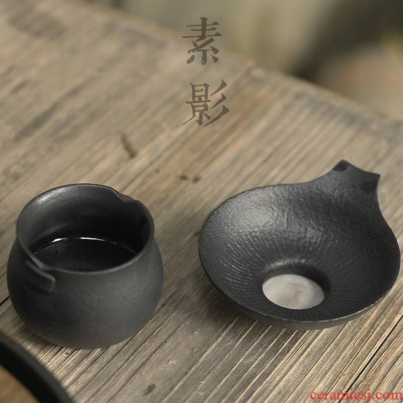 Black pottery filter ceramic) kung fu qiao mu Black zen tea filters