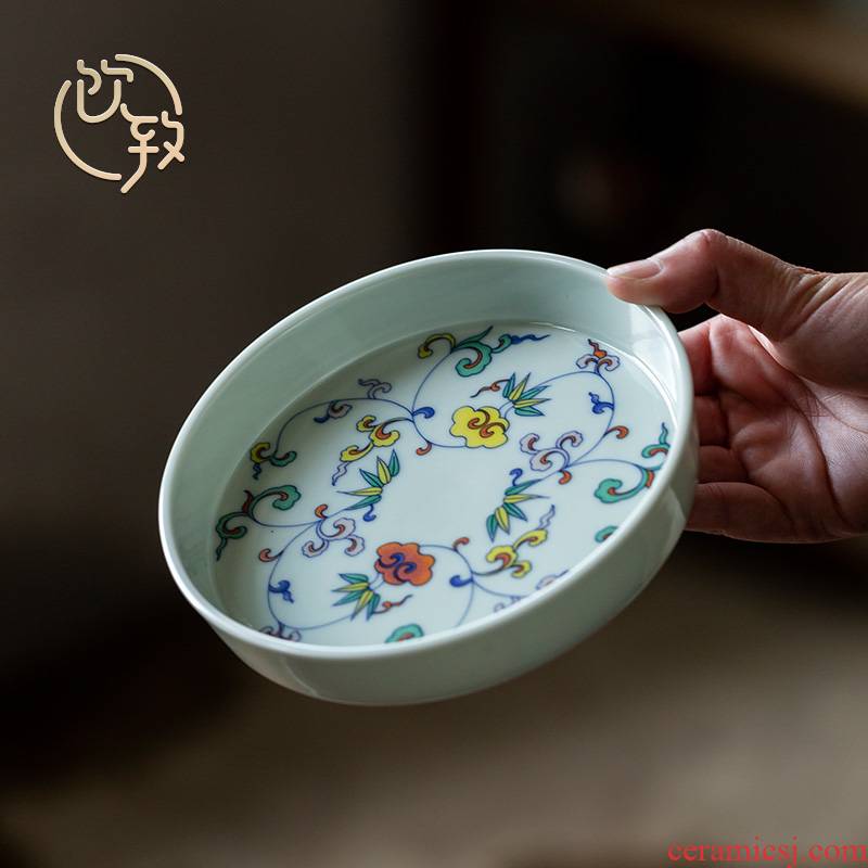 Ultimately responds to household zen glair pot bearing Chinese style restoring ancient ways of tea accessories jingdezhen ceramic teapot dry blister tray
