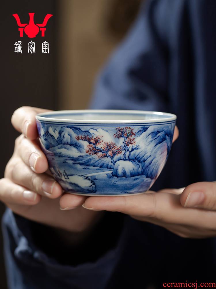 Clock home trade, one cup of single CPU hand - made porcelain jingdezhen tea by hand, the high - end tea sets maintain snow cup