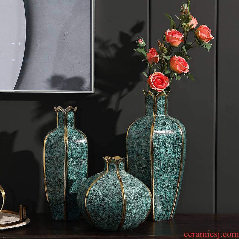 Light the key-2 luxury of I and contracted sitting room creative flower arranging furnishing articles home decoration ceramic vase floral arrangements