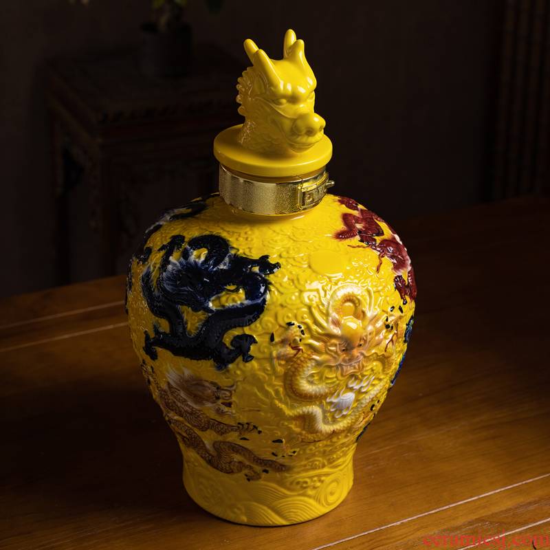 Jingdezhen ceramic terms bottle with gift box 10 jins home to liquor bottles jars creative seal pot liquor container