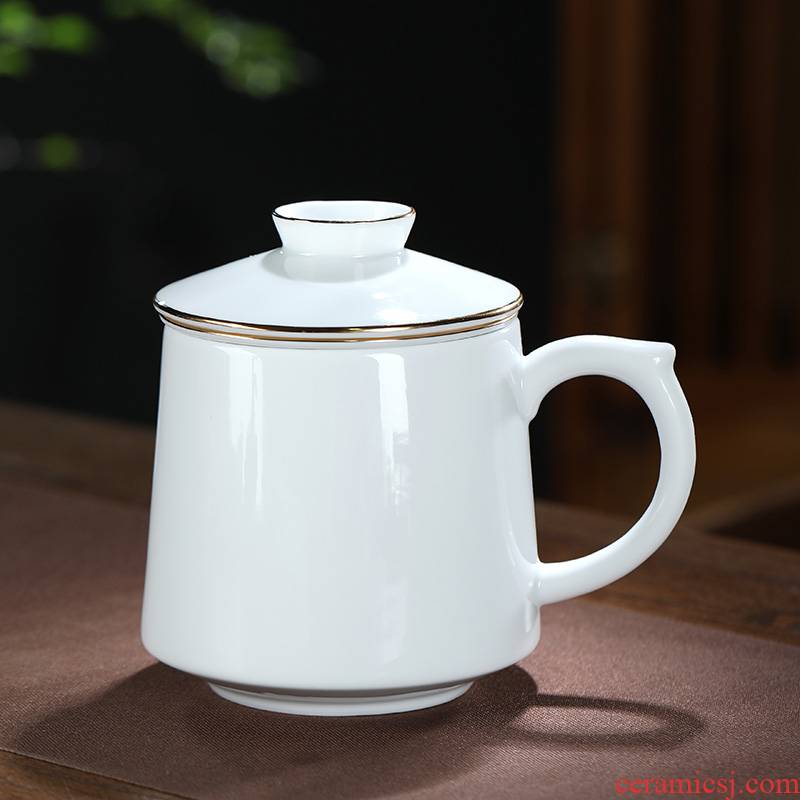 Jingdezhen ceramic cups with filtered the see colour white tea cup separation of tea cups with cover the custom office