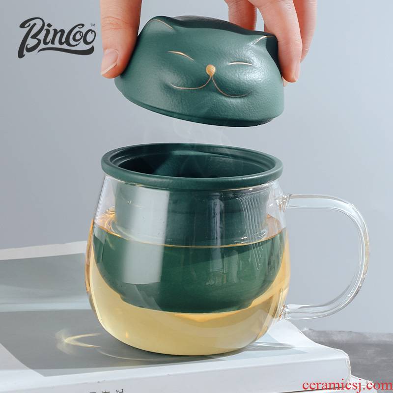 Separation Bincoo plutus cat tea tea cup personal special creative ceramic cup with cover with filtered water glass