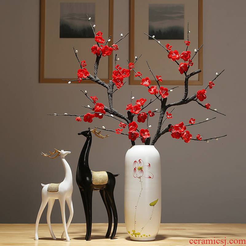 Jingdezhen ceramic vases, study of new Chinese style household adornment ornament desktop between modern example flower arranging flowers
