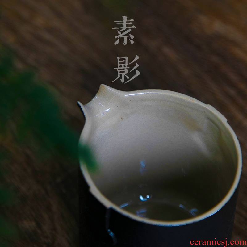Qiao mu Japanese ceramics fair keller of black hand points coarse pottery tea device and a cup of tea accessories domestic tea sea