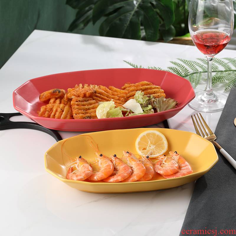 The new fish dish dish dish home web celebrity Nordic tableware ceramics creative Japanese breakfast with fruit cake plate