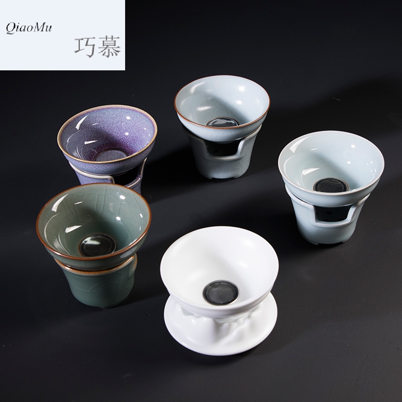 Qiao mu CMJ longquan celadon) tea frame ceramic creative tea filter holder make tea filter tea every time