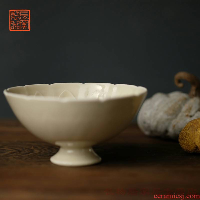 Offered home - cooked up in Hualien chicago-brewed goose figure printing craft flower koubei jingdezhen ceramic tea cup tea bowl of song dynasty