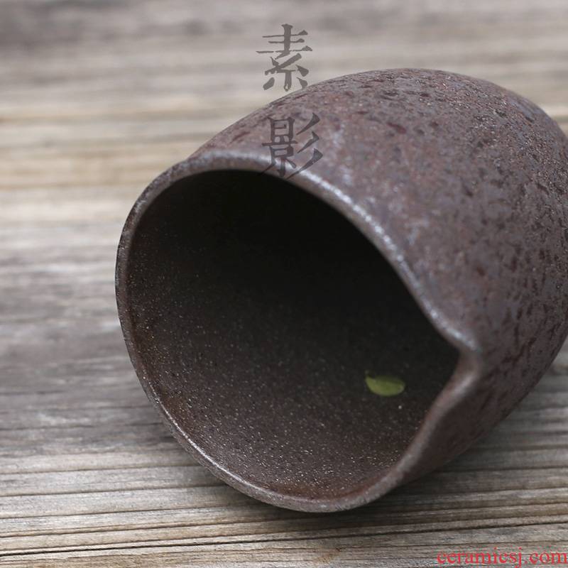 Qiao mu Japanese fair manual coarse pottery cup upset rust tea ware glaze points archaize ceramic cups of tea sea