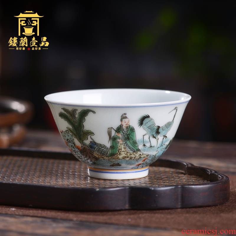 Jingdezhen ceramic masters cup kung fu tea set the total manual ancient color an alchemist hand - made single CPU personal cup sample tea cup
