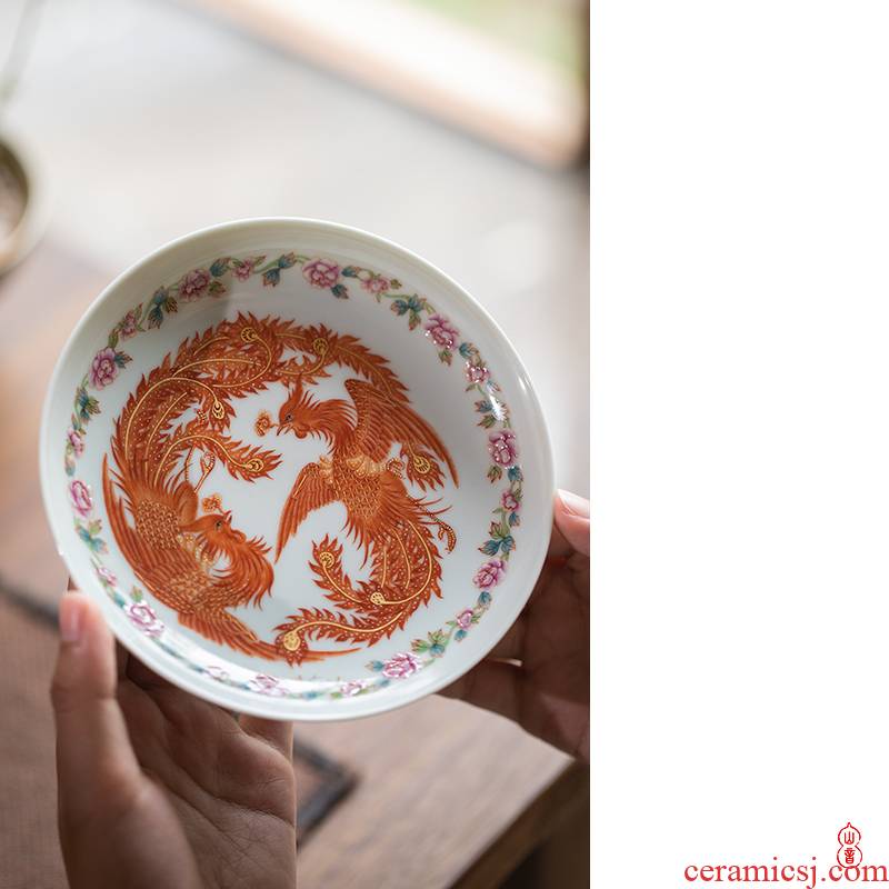 Right as wen - hua liu alum red figure pot bearing jingdezhen ceramic pot bearing kung fu tea set ceramic dry tea tray