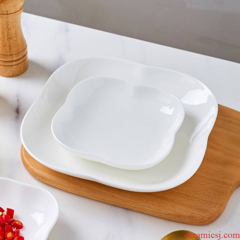 Jingdezhen porcelain tableware ipads plates deep dish dish dish creative white ceramic plate household special dishes