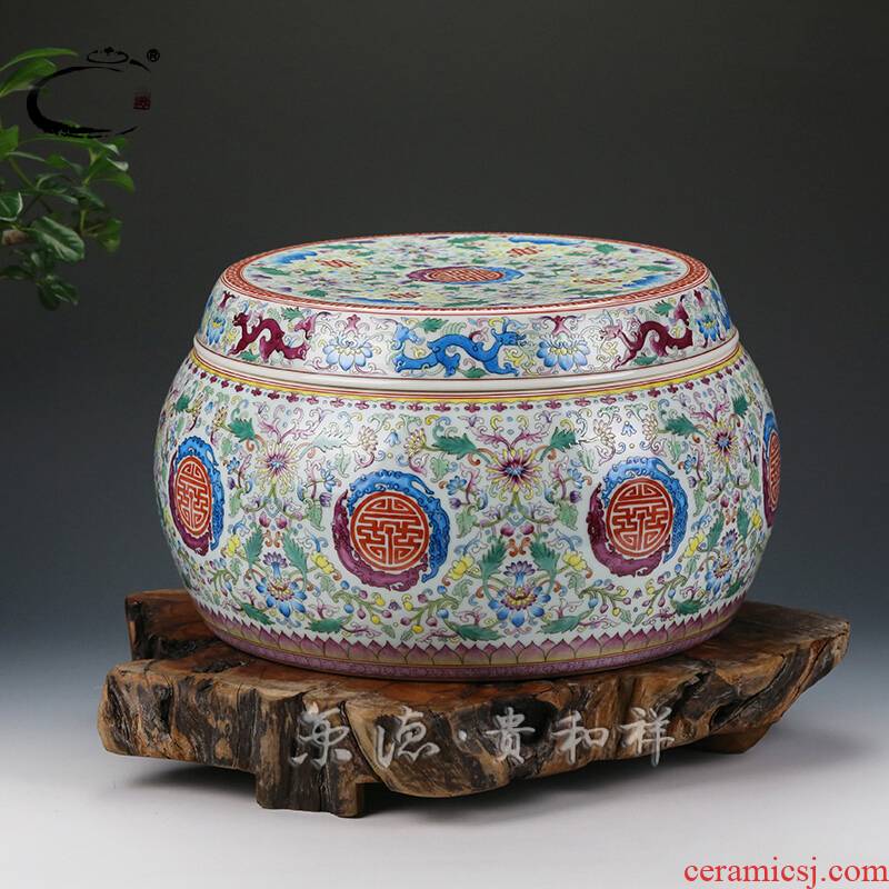 Jing DE tea ware and auspicious jingdezhen ceramics by hand to wake POTS are scattered receives bread POTS heap caddy fixings color life of words