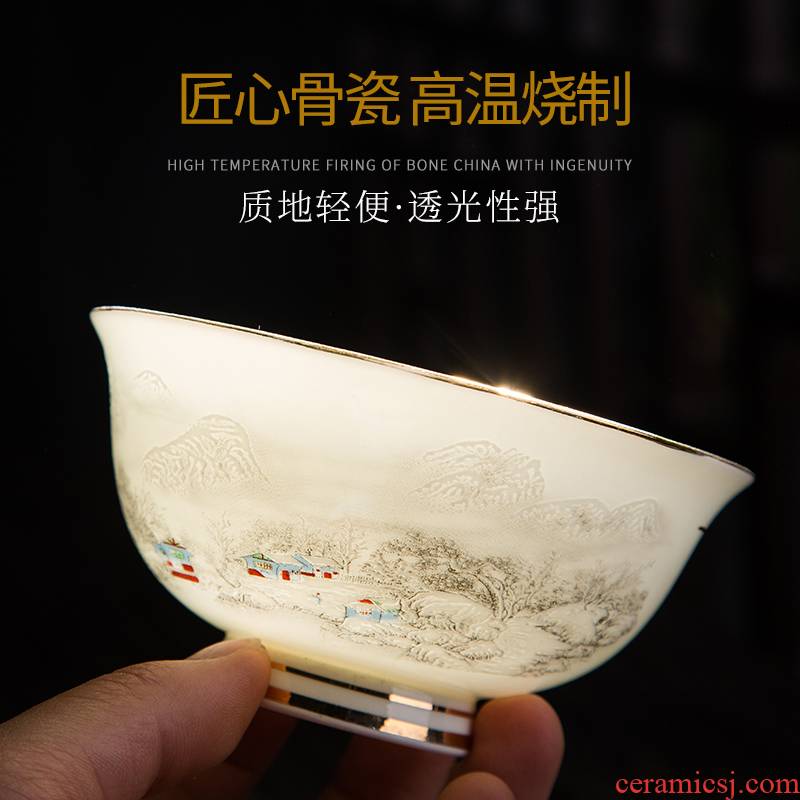Wooden house product see colour side ipads porcelain bowl of household ceramics jingdezhen prevent hot tall bowl gift small bowl bowl of tableware