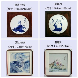 Jingdezhen ceramic new Chinese master hand-painted color porcelain plate painting The sitting room of mural porch hang a picture