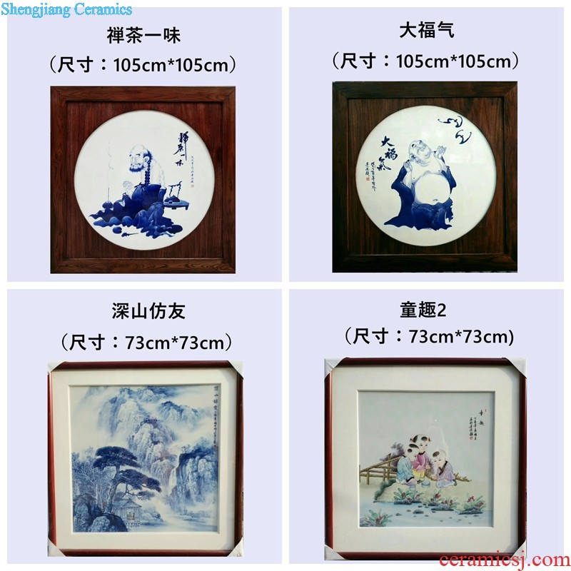 Jingdezhen ceramic new Chinese master hand-painted color porcelain plate painting The sitting room of mural porch hang a picture